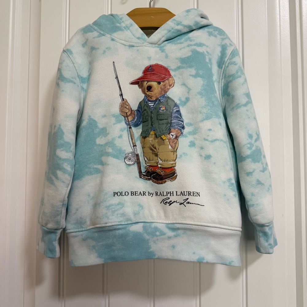 Polo Ralph Lauren Boys Polo Bear Tie-Dye Fleece Hoodie